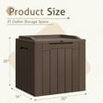thumbnail image 4 of Favory Deck Box Waterproof Resin Small Deck Box with Lid, Indoor Outdoor Package Delivery Box, Organization and Storage for Patio Furniture, Garden Tools, Outdoor Cushions,31 Gallon-2 Pack,Deep Brown, 4 of 8