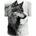 thumbnail image 4 of Anime Cool Wolf Digital Printing Men's fashion Short Sleeve Round Neck T-Shirt, Summer Outdoor, As A Gift, 4 of 13