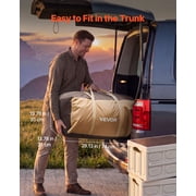 VEVOR Camping Tent, 8 Person Inflatable Cabin Tent with Rechargeable Pump, TPU Air Tube & 4 Large Mesh Windows, Portable Easy Setup Waterproof with Carry Bag for Family Outdoor Camping & Hiking,Beige