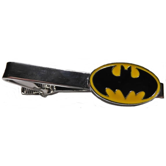 DC Comics Batman Logo Silvertone/Enamel Tie Clip