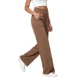 thumbnail image 6 of Sunnin Women High Waist Corduroy Wide Leg Pants Casual Stretchy Cotton Lounge Pants with Pockets, 6 of 9