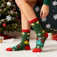 thumbnail image 2 of Christmas Socks for Women Men, Cute Cartoon Pattern Mid Calf Socks for Winter Warmth Holiday Party Gift Exchange(C), 2 of 6