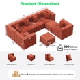 thumbnail image 2 of BEHOST 130" 8-Piece Modular Sectional Sofa, Boneless Cloud Couch with Extra Deep Seats, Washable Chenille Sofa Set for Living Room, Chenille Rust, 2 of 8