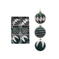 thumbnail image 1 of Christmas Tree Ornaments Set 6 Piece Flocked Velvet Holiday Hanging Ball Decorations Green 2.36 Inch, 1 of 6