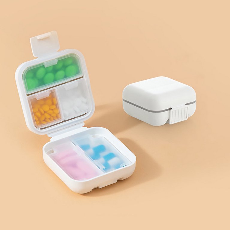 Farfi Pill Storage Box Multi Compartments Anti-crack Separated