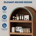 thumbnail image 6 of Mid Century 71"H Arched Cabinet, 5-Tier Arched Bookcase with Doors, 3 Open Display Shelves and Adjustable Shelf, Wood Storage Display Cabinet Kitchen Pantry for Office Dining Living Room, 6 of 8