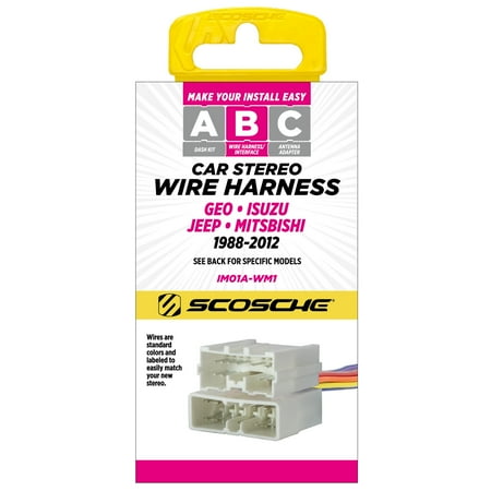 Scosche IM01A-WM1 Wire Harness Compatible w/ ‘87-13 Chevrolet/Dodge/Honda/Isuzu/Jeep/Mitsubishi
