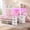 White, variant on Toogaho Bunk Bed Twin Over Twin Size with LED Lights & Storages & Charging Station,L-Shaped Metal Loft Bed Frame for Bedroom,Brown