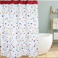 thumbnail image 5 of Flower Pattern Shower Bath Curtain Waterproof Bathroom Curtain + Hanging Hooks #5, 5 of 8