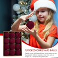 thumbnail image 5 of 12 bolas navideñas de 8 cm de color rojo vino o verde para decoración de árbol de Navidad, adornos colgantes para fiestas, 5 of 5