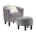 thumbnail image 4 of Convenience Concepts Take a Seat Churchill Accent Chair with Ottoman, Cement Gray Fabric, 4 of 10