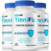 (3 Pack) Tinnifix Capsules - Advanced Ear Support, Natural Formula to Promote Inner Ear Health, Tinnitus Supplement for Ringing, Official Auditory Pills, Tinni Fix Reviews (180 Capsules)
