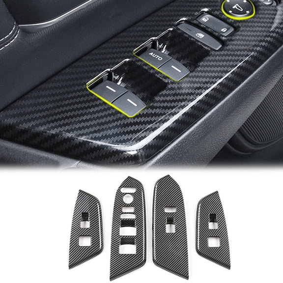4X For 2017-21 Honda CRV Accessories Carbon Fiber Door Armrest Panel Trim Cover