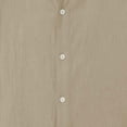 thumbnail image 5 of COSFO Solid Mens Button Up Shirt Summer Cotton Linen Short Sleeve Shirts Vacation Collared Loose Fit Beach Tops, 5 of 6
