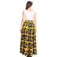 thumbnail image 2 of Sakkas Asma Convertible Traditional Wax Print Adjustable Strap Maxi Skirt | Dress - 417-blue/yellow-fan - One Size Regular, 2 of 5