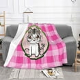 thumbnail image 2 of Cat Avatar Plaid Throw Blanket, Super Soft Anti-Pilling Flannel Bed Blankets, 60"x50", 2 of 8
