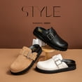 thumbnail image 3 of New Classic Round Head Versatile Female Fashion Slippers with Anti Slip Thick Bottom Button Design for Ladies Outing Boken Shoes, 3 of 4