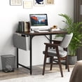 thumbnail image 2 of Giantex 32 Inch Computer Desk, Modern Writing Desk, Home Office Workstation Table w/Heavy-Duty Metal Frame & Charging Station, Rustic Brown, 2 of 8