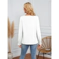 thumbnail image 5 of Long Sleeve Shirts Womens Pleated Business Casual Blouses with Smocked Cuffs White L, 5 of 6