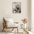 thumbnail image 6 of Rustic Farmhouse Daisy Floral Canvas Wall Art, Vintage Neutral Country Flower Painting Botanical Picture, Framed & Ready to Hang Decor for Bathroom Living Room Bedroom, 6 of 6