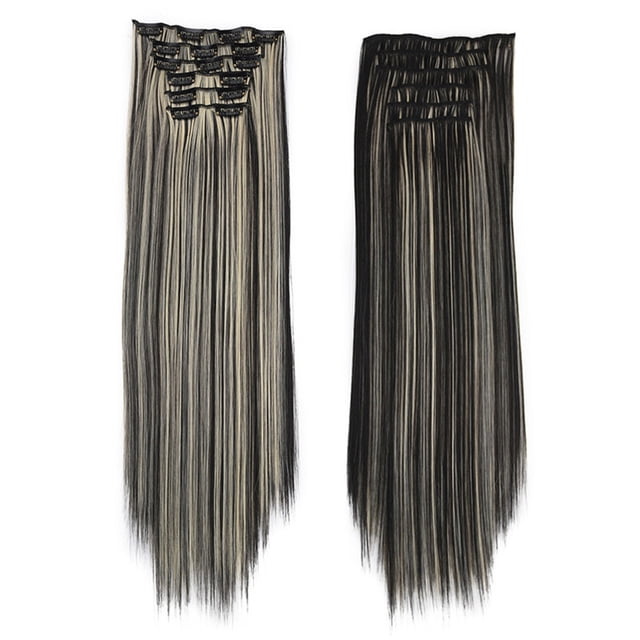 Clip largo de pelo de moda en extensiones de cabello peluca recta de cabeza completa Wmkox8yii hjk2875