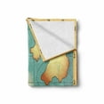 thumbnail image 2 of Island Map Soft Flannel Fleece Throw Blanket, Treasure World Map Design with Compass Navigation Adventure Hidden Land, Cozy Plush for Indoor and Outdoor Use, 60" x 80", Cream Blue, by Ambesonne, 2 of 6