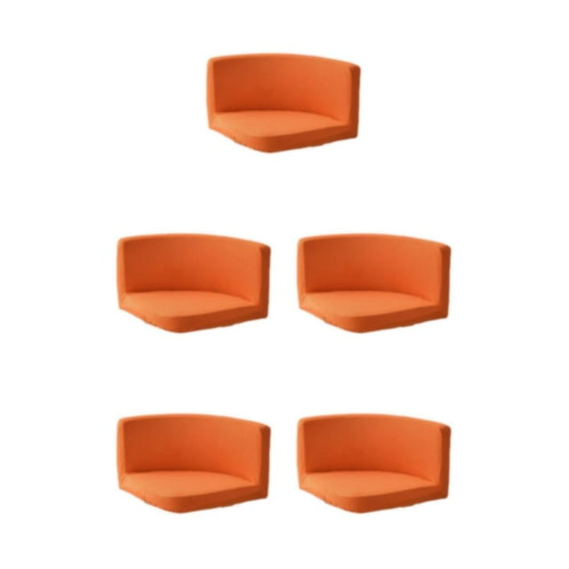 kurtrusly Trilateral Chair Covers Wide Application And Strong Elastic Chair Protection Made Easy Polyester Cover Chairs Decoration Orange 5Set