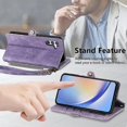 thumbnail image 4 of Funda de cuero con hebilla lateral y cremallera geométrica para Samsung Galaxy A54 5g (rosa), 4 of 5