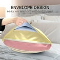 thumbnail image 4 of Yayeee Pillowcase King Size Set of 2 Satin Wrinkle Resistant Pillow Case, Pink and Yellow Striped Pattern, 4 of 7