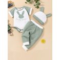 thumbnail image 2 of Inevnen My First Easter Outfit Infant Baby Boy Girl Short Sleeve Bunny Romper Pants with Hat, 2 of 9