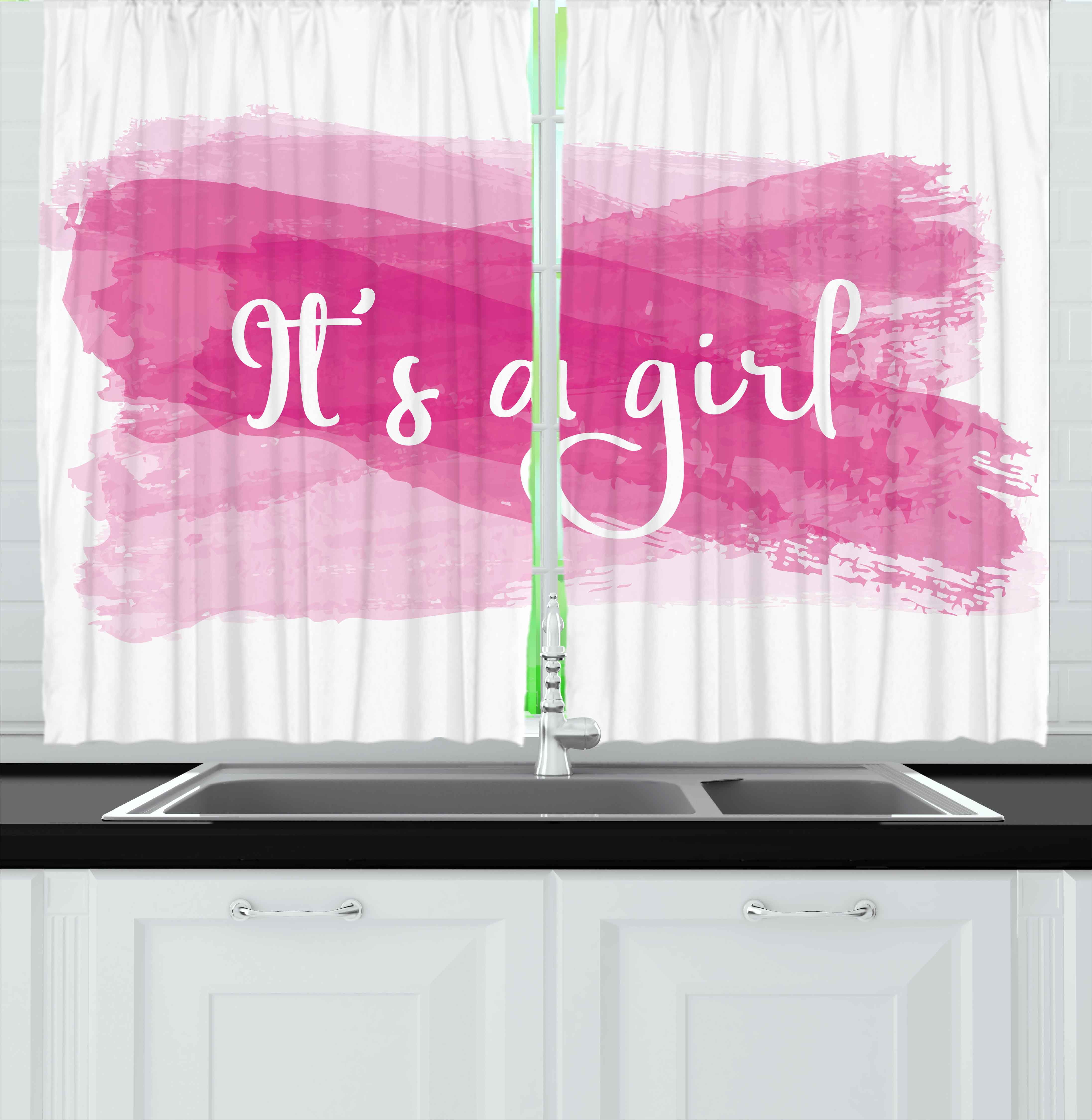 Gender Reveal Curtains 2 Panels Set Girls Baby Shower Family New