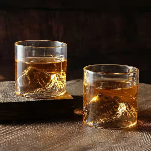 Lubelski 200/300ml Whiskey Glasses Unique Exquisite Workmanship Mount Fuji Craft Premium Fashion Drinking Glass for Scotch Lovers