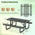 thumbnail image 4 of Costway 72" Coated Steel Camping Table with Seats Outdoor Picnic Table & Bench Set for 8 Black, 4 of 10