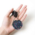 thumbnail image 5 of Naloa Colorful Flowers Print Round Keychain Keychain Key Ring, Key Tag, Key Chain Bulk for Gift Accessories (Round), 5 of 7