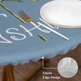 thumbnail image 3 of Sunflowers Round Tablecloth, Fitted Table Cover with Elastic for 55"-60" Round Tables, Modern Bee You Are My Sunshine Blue Table Cloth Outdoor Indoor Dinning Party Waterproof Tablecloths, 3 of 7