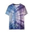 thumbnail image 2 of Short Sleeve Tops Women Plus Size Tie Dye T-Shirts Crewneck Loose Fit Casual Summer Base Graphic Tee Shirt (L, Purple #B), 2 of 9
