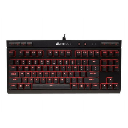 CORSAIR - K63 TKL Wired Mechanical Cherry MX Red Linear Switch Gaming Keyboard with 100% Anti-Ghosting & Full Key Rollover - Black