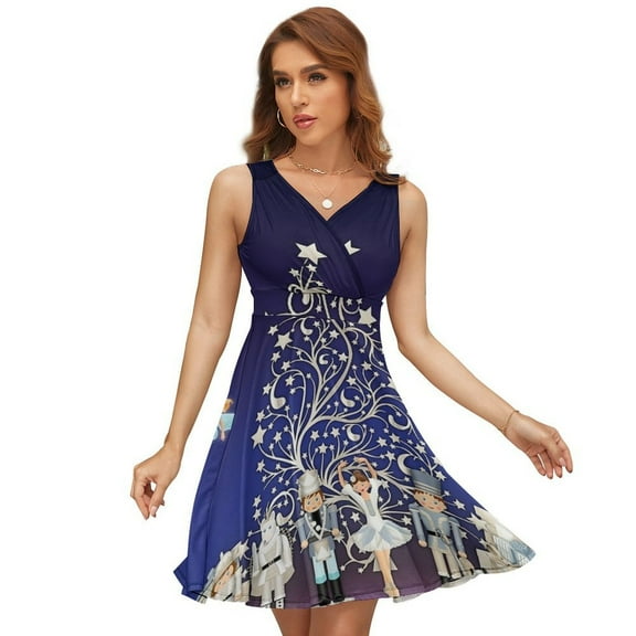 Nutcracker Christmas Special Sleeveless Dress Women Summer Evening Dresses Ladies Sundress