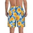thumbnail image 3 of Kdxio Ocean Wave Sunflower Pattern Mens Casual Shorts - Drawstring Summer Beach Sports Shorts for Men, 3 of 5