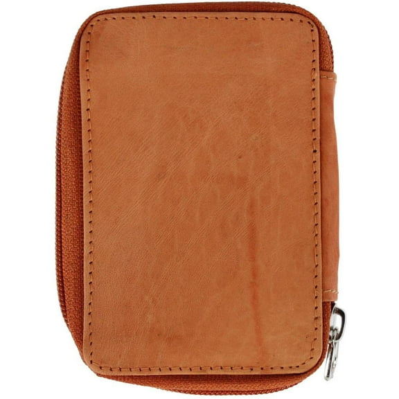 CTM Leather Zip Around Key Case with Card Slot