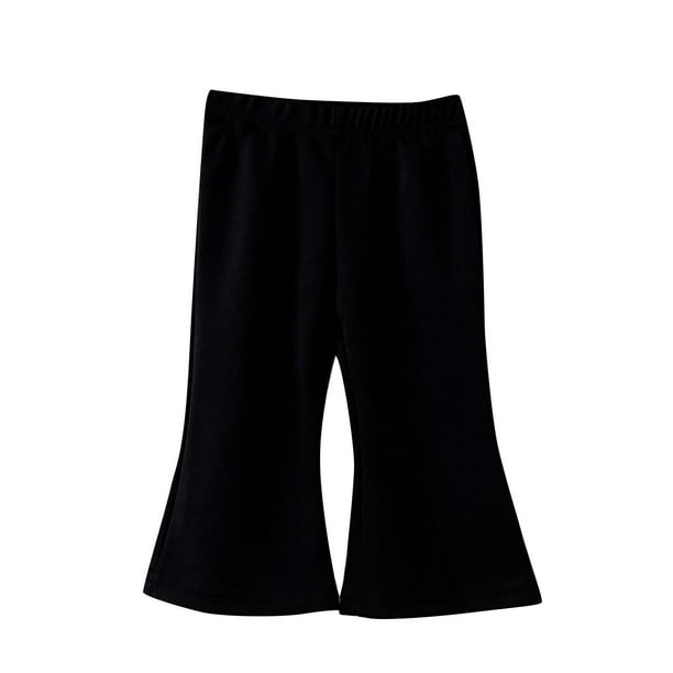 Odeerbi 0-3 Años Niñas Pantalones Acampanados de Algodón Pantalones Acampanados de Colores Sólidos Pantalones Transpirables