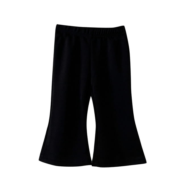 Odeerbi 0-3 Años Niñas Pantalones Acampanados de Algodón Pantalones Acampanados de Colores Sólidos Pantalones Transpirables