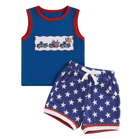 Gvdentm Baby Boy Clothes 12-18 Months Baby Boy Summer Clothes My First Mothers Fathers Day Baby Outfit Romper Suspender Shorts 2Pcs(Blue,3-4 Years)