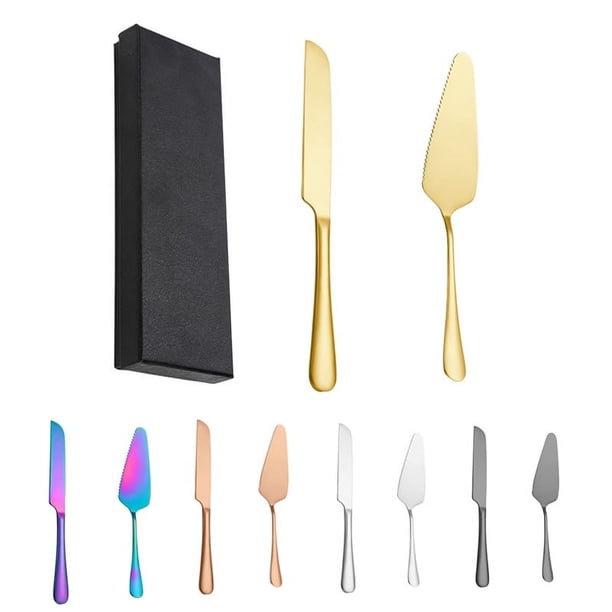 Fuente de acero inoxidable juego de palas para cuchillos de pastel cuchillo de pan dorado pala para pizza queso filete utensilios para hornear