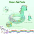 thumbnail image 3 of MoKo Unicorn Pool Floats for Kids, Inflatable Swimming Ring Beach Swim Floaties Toys Party Supplies, Green, 3 of 6