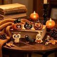 thumbnail image 3 of sruoe 6 PCS Vintage Halloween Decorations, 6 pcs Wooden Desktop Tray Decorations,Fall Halloween Decor Set for Tiered Tray Decor, 3 of 6