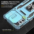 thumbnail image 5 of For Motorola Moto G22 2022 6.5", Hybrid Rugged PC Shell 360°Rotating Holder/Kickstand Camera Slide Car Mount Anti-fall Airbags Military-Grade Shockproof Anti-fingerprint Case,Lightblue, 5 of 7