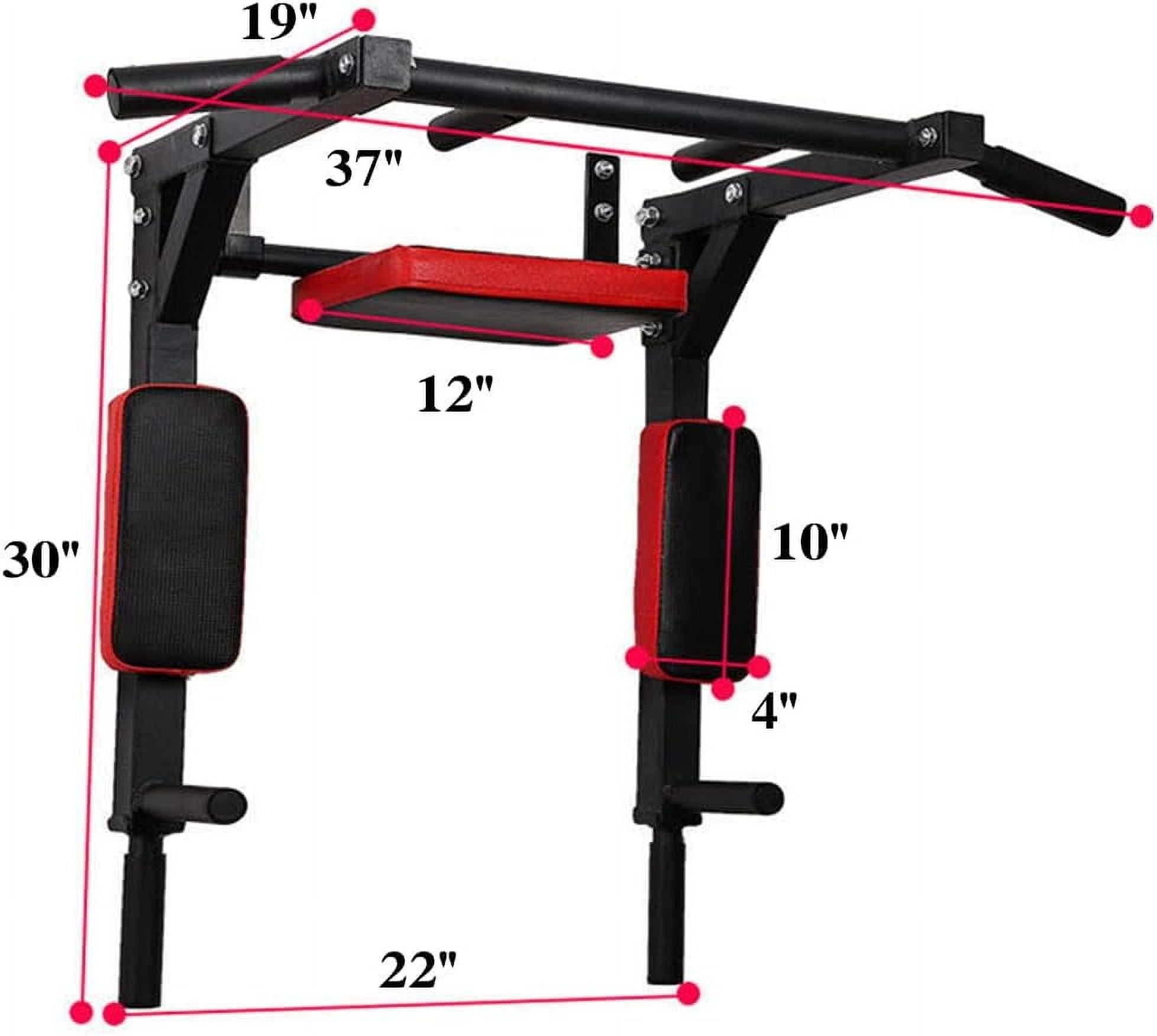 Multi-functional Wall Mounted Pull Up Bar Heavy Duty Chin Up Bar for Home Gym Indoor Upper Body Workout, Power Tower Set Training Equipment Fitness Dip Stand Supports to 440 Lbs