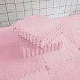 thumbnail image 5 of PPgejGEK 4-Pack Plush Splicing Foam Floor Mat, 30x30x1 cm/11.8x11.8x0.4 in Soft Rug Tiles for Bedroom Kids Play Area, Non-Slip, Machine Washable, 5 of 6