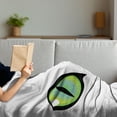 thumbnail image 3 of Eye Soft Flannel Fleece Throw Blanket, Face of an Siberian Cat Green Eyes and Whiskers Watchful Animal, Cozy Plush for Indoor and Outdoor Use, 50" x 60", Yellow Green Grey Black, by Ambesonne, 3 of 5